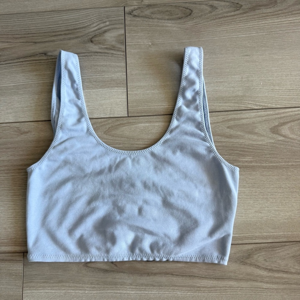 Aritzia Wilfred Free Light Blue Cropped Tank Top